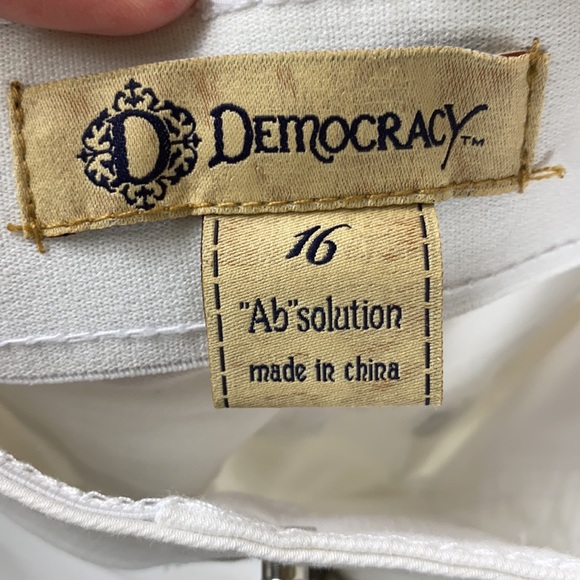 NWT Democracy “Ab Solution” Crop Ankle Jeans White - Picture 12 of 14